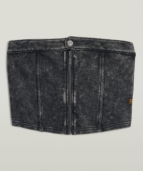 WASHED CORSET/ヴィンテージライクオーバーダイチューブトップ レディース セール】WASHED CORSET/ヴィンテージライクオーバーダイチューブ
