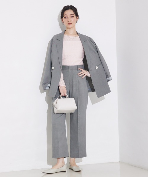 qualite scape（カリテ スケープ）の「ジャカードニットメロウトップス（Tシャツ/カットソー・レディース・ホワイト/チャコールグレー/ピンク・フリー）」の6枚目の写真