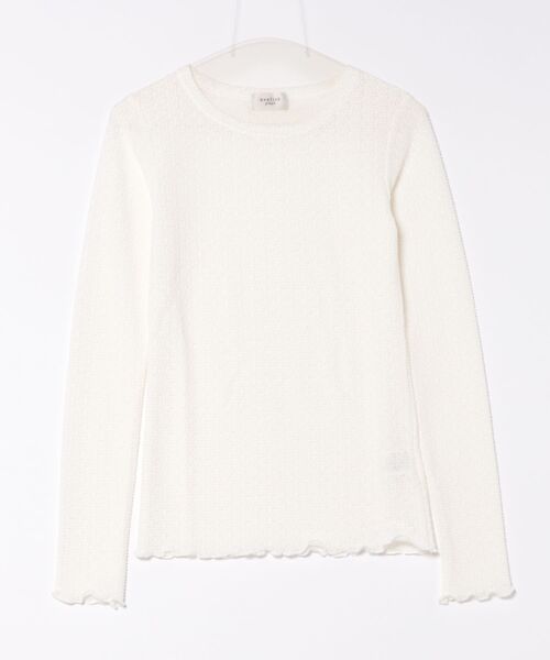 qualite scape（カリテ スケープ）の「ジャカードニットメロウトップス（Tシャツ/カットソー・レディース・ホワイト/チャコールグレー/ピンク・フリー）」の16枚目の写真