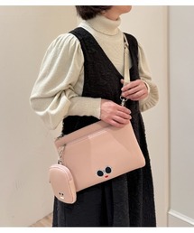 やっち　ピンクパイソンの目玉がま口目玉追加&サコッシュ OUTLET価格】Peachオリジナル パッカブルサコッシュ Black