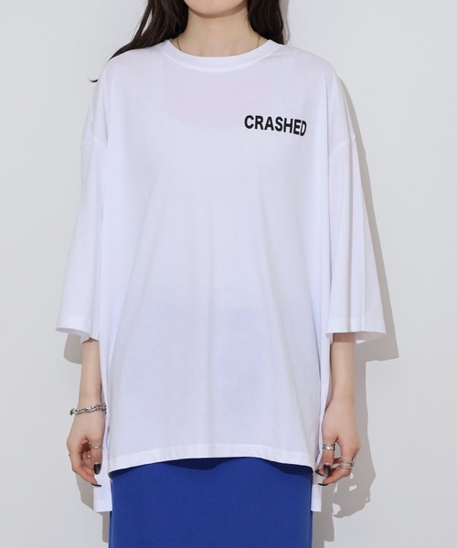 atONE(アットワン)の「前後ロゴプリントウルトラBIGサイズTシャツ(Tシャツ/カットソー・レディース・ホワイト/ブラック/モカ・M/L)」の11枚目の写真