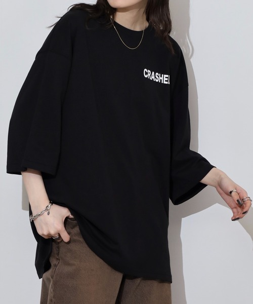 atONE(アットワン)の「前後ロゴプリントウルトラBIGサイズTシャツ(Tシャツ/カットソー・レディース・ホワイト/ブラック/モカ・M/L)」の16枚目の写真