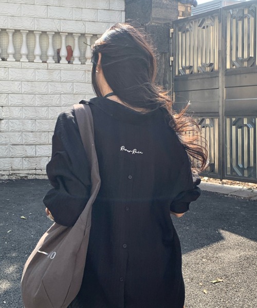 gossip!ロサンゼルス(ゴシップロサンゼルス)の「刺繍ストライプシャツ(シャツ/ブラウス・レディース・オフホワイト/ブラック・FREE)」の8枚目の写真