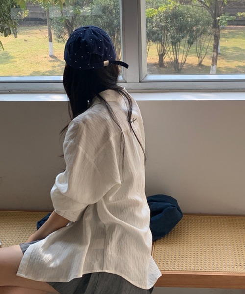 gossip!ロサンゼルス(ゴシップロサンゼルス)の「刺繍ストライプシャツ(シャツ/ブラウス・レディース・オフホワイト/ブラック・FREE)」の13枚目の写真