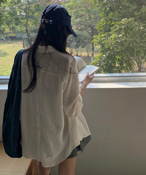 gossip!ロサンゼルス(ゴシップロサンゼルス)の「刺繍ストライプシャツ(シャツ/ブラウス・レディース・オフホワイト/ブラック・FREE)」の11枚目の写真