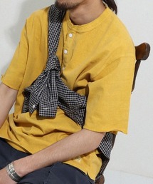 【綿100%】ヘビーウェイトピグメントヘンリーTシャツ