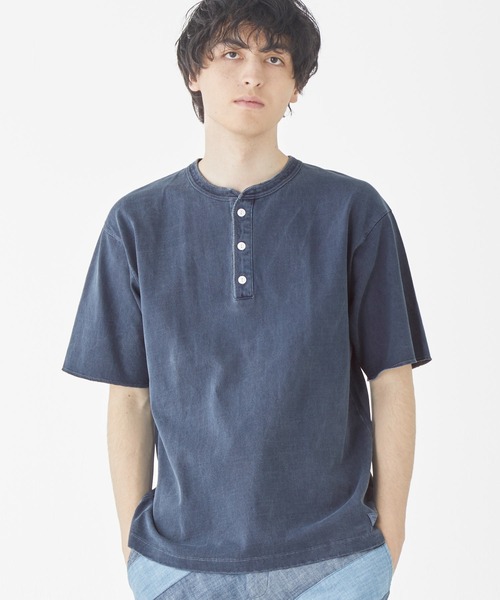 KRIFF MAYER（クリフメイヤー）の「【綿100％】ヘビーウェイトピグメントヘンリーTシャツ（Tシャツ/カットソー・メンズ・ネイビー/グレー/オフホワイト/レッド/ブルーグリーン/カーキ/マスタード/チャコール・LARGE/X-LARGE/MEDIUM）」の10枚目の写真