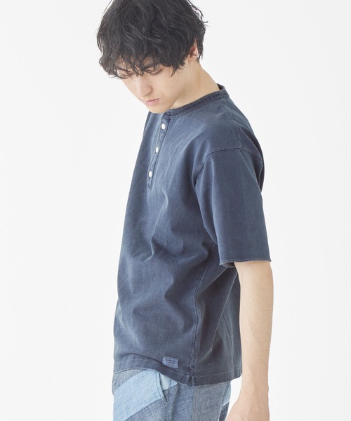 KRIFF MAYER（クリフメイヤー）の「【綿100％】ヘビーウェイトピグメントヘンリーTシャツ（Tシャツ/カットソー・メンズ・ネイビー/グレー/オフホワイト/レッド/ブルーグリーン/カーキ/マスタード/チャコール・LARGE/X-LARGE/MEDIUM）」の12枚目の写真
