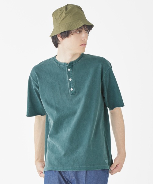 KRIFF MAYER（クリフメイヤー）の「【綿100％】ヘビーウェイトピグメントヘンリーTシャツ（Tシャツ/カットソー・メンズ・ネイビー/グレー/オフホワイト/レッド/ブルーグリーン/カーキ/マスタード/チャコール・LARGE/X-LARGE/MEDIUM）」の15枚目の写真