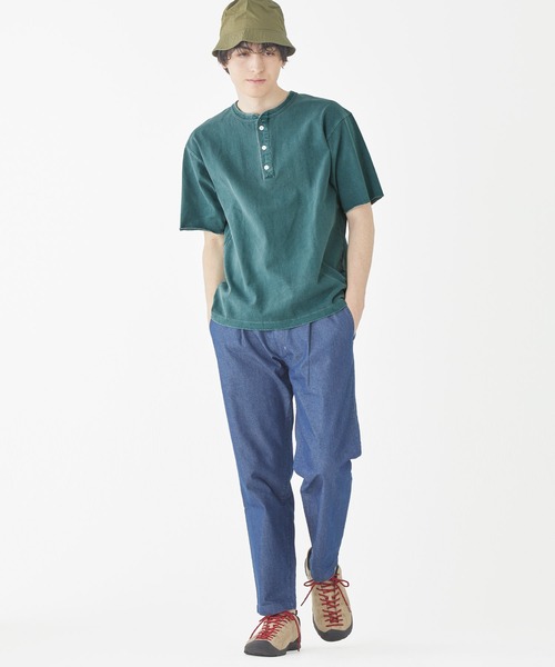 KRIFF MAYER（クリフメイヤー）の「【綿100％】ヘビーウェイトピグメントヘンリーTシャツ（Tシャツ/カットソー・メンズ・ネイビー/グレー/オフホワイト/レッド/ブルーグリーン/カーキ/マスタード/チャコール・LARGE/X-LARGE/MEDIUM）」の16枚目の写真