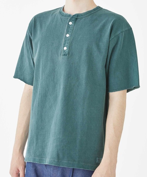 KRIFF MAYER（クリフメイヤー）の「【綿100％】ヘビーウェイトピグメントヘンリーTシャツ（Tシャツ/カットソー・メンズ・ネイビー/グレー/オフホワイト/レッド/ブルーグリーン/カーキ/マスタード/チャコール・LARGE/X-LARGE/MEDIUM）」の19枚目の写真