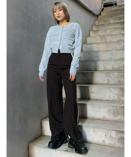 MURUA(ムルーア)の「パイピングラインパンツ(スラックス・レディース・ダークブラウン/ネイビー/グレー・1/2)」の20枚目の写真