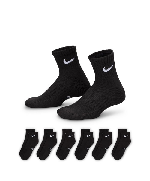 NIKE（ナイキ）の「ナイキ エブリデイ キッズ クッションド アンクル ソックス (6足) / Nike Everyday Kids' Cushioned Ankle Socks (6 Pairs) SX6912-010 Black（ソックス/靴下・キッズ・ブラック・21-23/23-25）」の3枚目の写真