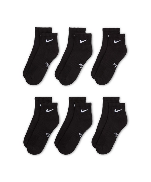 NIKE（ナイキ）の「ナイキ エブリデイ キッズ クッションド アンクル ソックス (6足) / Nike Everyday Kids' Cushioned Ankle Socks (6 Pairs) SX6912-010 Black（ソックス/靴下・キッズ・ブラック・21-23/23-25）」の4枚目の写真