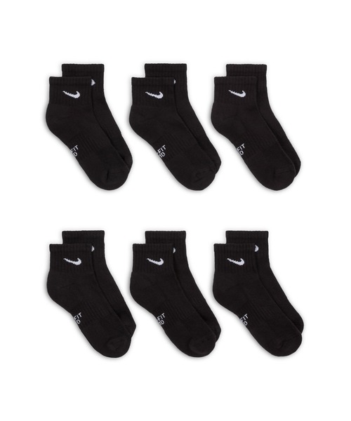 NIKE（ナイキ）の「ナイキ エブリデイ キッズ クッションド アンクル ソックス (6足) / Nike Everyday Kids' Cushioned Ankle Socks (6 Pairs) SX6912-010 Black（ソックス/靴下・キッズ・ブラック・21-23/23-25）」の5枚目の写真