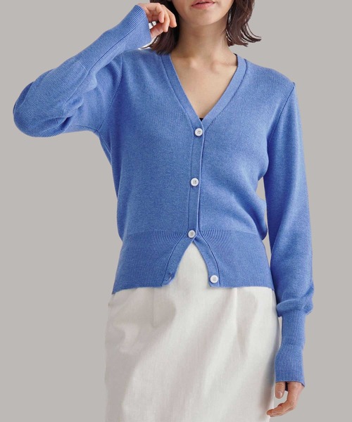 カーディガン 「ZOZOTOWN限定」「Louren/ローレン」Vneck knit compact cardigan/Vネックニットコンパクトカーデ ZOZOTOWN限定》【Louren/ローレン】Vneck knit compact cardigan