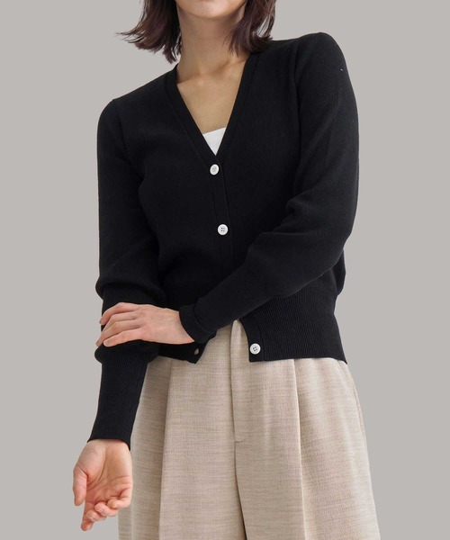 カーディガン 「ZOZOTOWN限定」「Louren/ローレン」Vneck knit compact cardigan/Vネックニットコンパクトカーデ ZOZOTOWN限定》【Louren/ローレン】Vneck knit compact cardigan