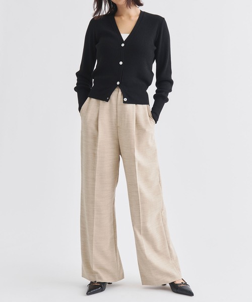 カーディガン 「ZOZOTOWN限定」「Louren/ローレン」Vneck knit compact cardigan/Vネックニットコンパクトカーデ ZOZOTOWN限定》【Louren/ローレン】Vneck knit compact cardigan