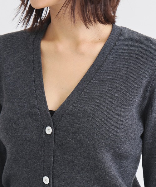 カーディガン 「ZOZOTOWN限定」「Louren/ローレン」Vneck knit compact cardigan/Vネックニットコンパクトカーデ ZOZOTOWN限定》【Louren/ローレン】Vneck knit compact cardigan