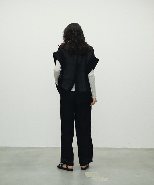 Light mesh sheer French sleeve jacket / 軽やかメッシュシアー