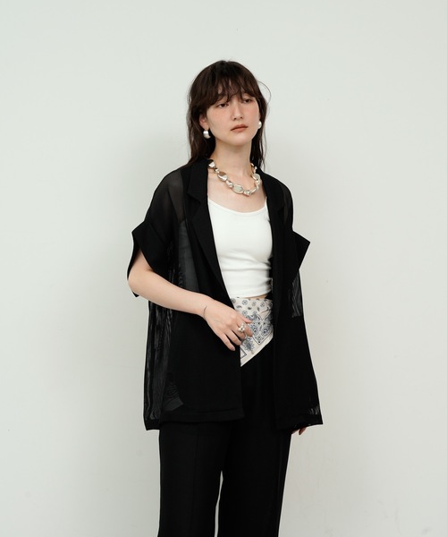 ri_aʕ•ﻌ•`ʔさま専用☆ICEフレンチスリーブジャケット シアーオーガンフレンチスリーブ ジャケット|ANAYI OFFICIAL