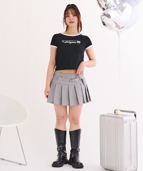 Poly Jam(ポリージャム)の「Ringer logo mini T-shirt / リンガーロゴミニTシャツ(Tシャツ/カットソー・レディース・ホワイト/ブラック/ピンク・FREE)」の12枚目の写真