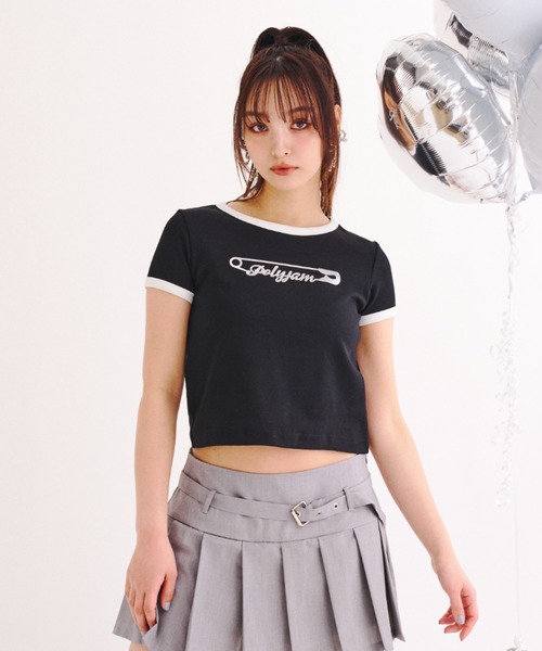 Poly Jam(ポリージャム)の「Ringer logo mini T-shirt / リンガーロゴミニTシャツ(Tシャツ/カットソー・レディース・ホワイト/ブラック/ピンク・FREE)」の16枚目の写真