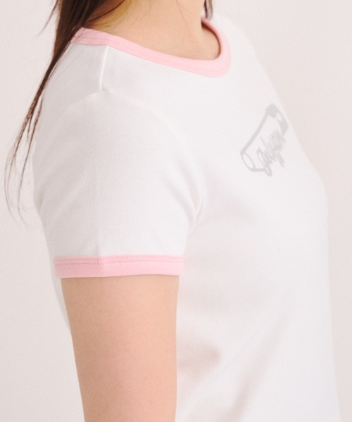 Poly Jam(ポリージャム)の「Ringer logo mini T-shirt / リンガーロゴミニTシャツ(Tシャツ/カットソー・レディース・ホワイト/ブラック/ピンク・FREE)」の19枚目の写真