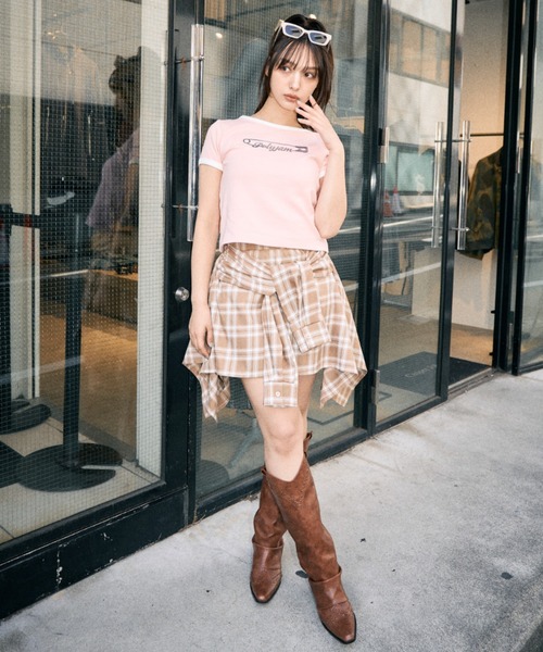 Poly Jam(ポリージャム)の「Ringer logo mini T-shirt / リンガーロゴミニTシャツ(Tシャツ/カットソー・レディース・ホワイト/ブラック/ピンク・FREE)」の21枚目の写真