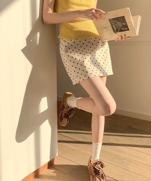 paravion（パラビオン）の「ドット台形スカート（スカート・レディース・ホワイト/ブラック・SMALL/MEDIUM）」の8枚目の写真