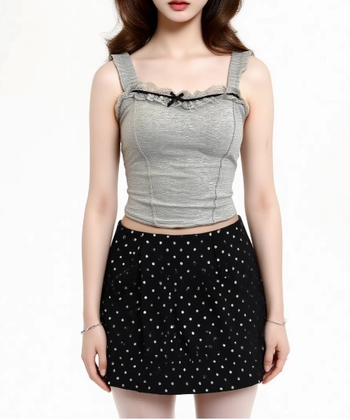 paravion（パラビオン）の「ドット台形スカート（スカート・レディース・ホワイト/ブラック・SMALL/MEDIUM）」の15枚目の写真