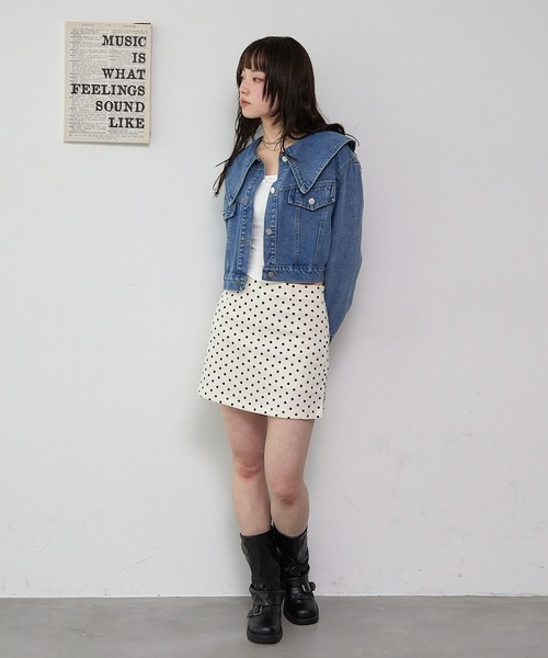 paravion（パラビオン）の「ドット台形スカート（スカート・レディース・ホワイト/ブラック・SMALL/MEDIUM）」の3枚目の写真