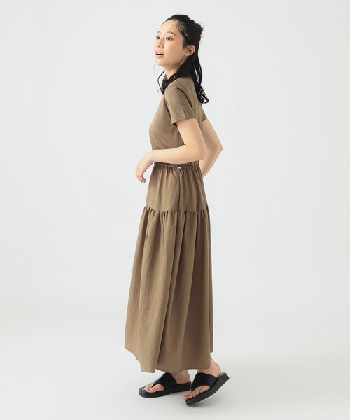 正規品♡スフレ♡BEARワンピース♡ベージュ セール】パワーショルダーマーメイドニットワンピース