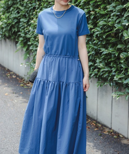 B:MING by BEAMS(ビーミングバイビームス)の「カット × 布帛 ワンピース(S~M)【洗濯可・イージーケア】(ワンピース・レディース・ブラック/ブルー系その他4/ブラウン系その他5・SMALL/MEDIUM)」の3枚目の写真