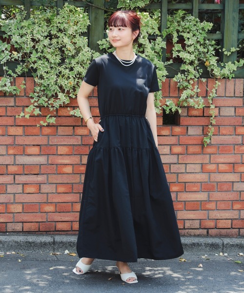 B:MING by BEAMS(ビーミングバイビームス)の「カット × 布帛 ワンピース(S~M)【洗濯可・イージーケア】(ワンピース・レディース・ブラック/ブルー系その他4/ブラウン系その他5・SMALL/MEDIUM)」の7枚目の写真