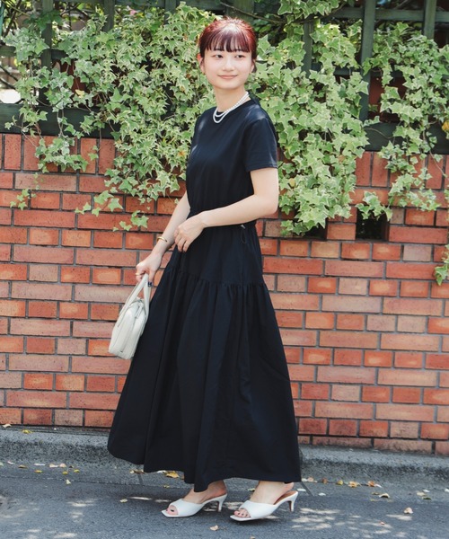 B:MING by BEAMS(ビーミングバイビームス)の「カット × 布帛 ワンピース(S~M)【洗濯可・イージーケア】(ワンピース・レディース・ブラック/ブルー系その他4/ブラウン系その他5・SMALL/MEDIUM)」の6枚目の写真