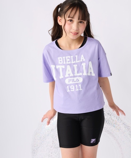 セール】【FILA/フィラ】キッズ捲れ防止タンキニTシャツ付き水着セット