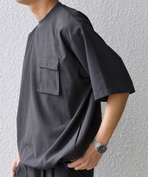 SHIPS any（シップス エニィ）の「SHIPS any:〈通気性/遮熱〉CALCULO サマートロピカル ポケット Tシャツ(セットアップ対応)◇（Tシャツ/カットソー・メンズ・ネイビー/ブラック/チャコールグレー・SMALL/MEDIUM/LARGE/X-LARGE）」の5枚目の写真