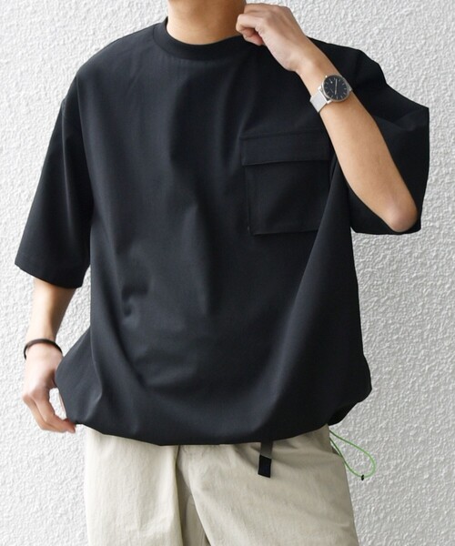 SHIPS any（シップス エニィ）の「SHIPS any:〈通気性/遮熱〉CALCULO サマートロピカル ポケット Tシャツ(セットアップ対応)◇（Tシャツ/カットソー・メンズ・ネイビー/ブラック/チャコールグレー・SMALL/MEDIUM/LARGE/X-LARGE）」の8枚目の写真