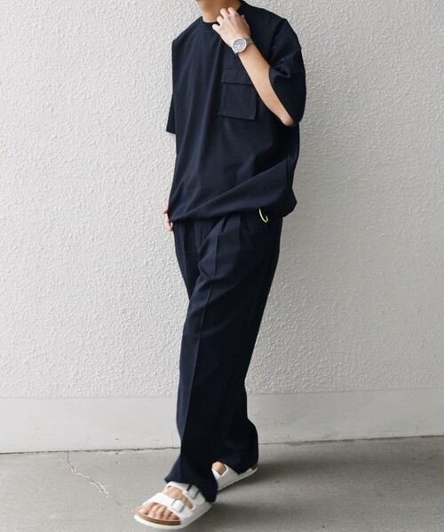 SHIPS any（シップス エニィ）の「SHIPS any:〈通気性/遮熱〉CALCULO サマートロピカル ポケット Tシャツ(セットアップ対応)◇（Tシャツ/カットソー・メンズ・ネイビー/ブラック/チャコールグレー・SMALL/MEDIUM/LARGE/X-LARGE）」の10枚目の写真