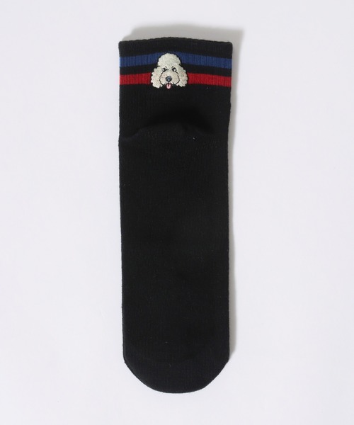 豊富な商品から セール】Animal Embroidery 3Pack Set Socks/猫＆犬 アニマル レッグウェア