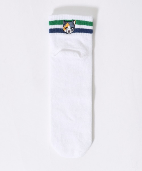 セール】Animal Embroidery 3Pack Set Socks/猫＆犬 アニマル ワン