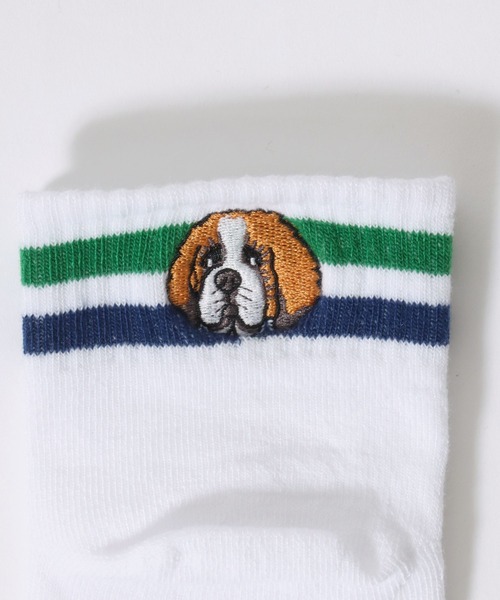 セール】Animal Embroidery 3Pack Set Socks/猫＆犬 アニマル