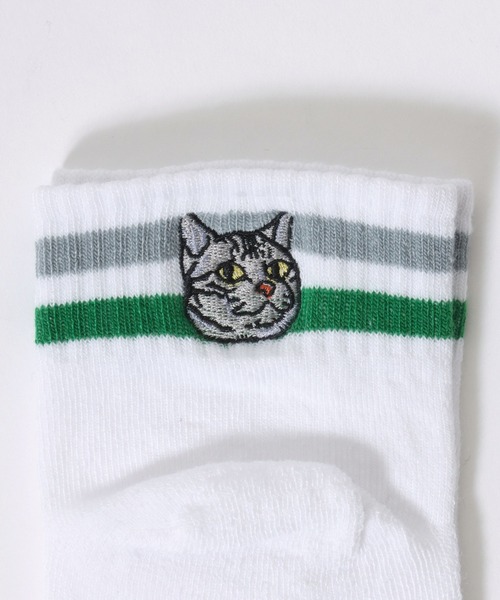セール】Animal Embroidery 3Pack Set Socks/猫＆犬 アニマル
