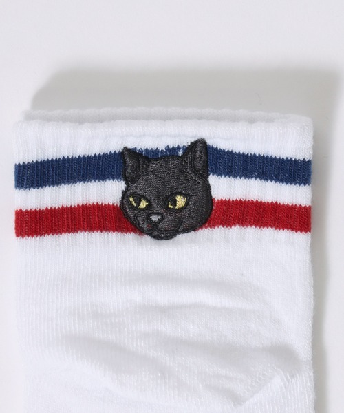 Animal Embroidery 3Pack Set Socks/猫＆犬 アニマル ワン