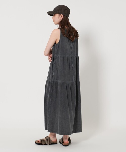 美品 ヘルシーデニム　ティアードワンピース　ノースリーブ　インディゴブルー　1 UNTITLED｜【Healthy DENIM】Breezy Blueberryノースリーブ