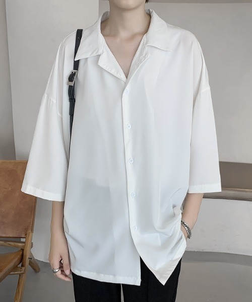 MGV(エムジーヴィー)の「オープンカラーベーシックシャツ(シャツ/ブラウス・メンズ・ホワイト/ブラック・MEDIUM/LARGE/X-LARGE)」の2枚目の写真