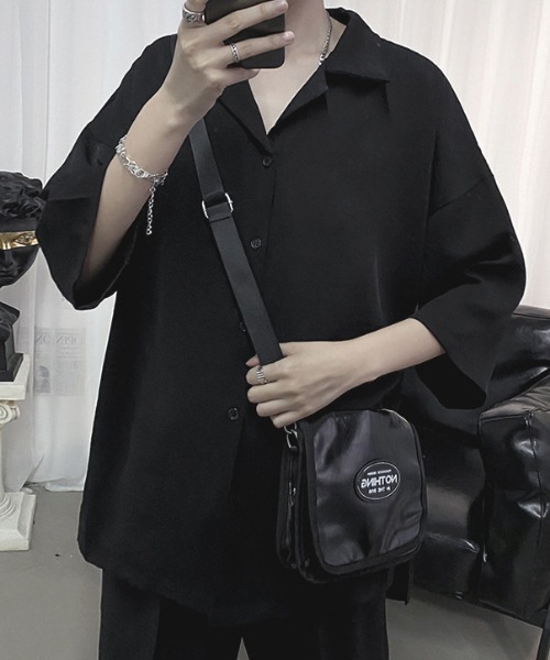 MGV(エムジーヴィー)の「オープンカラーベーシックシャツ(シャツ/ブラウス・メンズ・ホワイト/ブラック・MEDIUM/LARGE/X-LARGE)」の8枚目の写真
