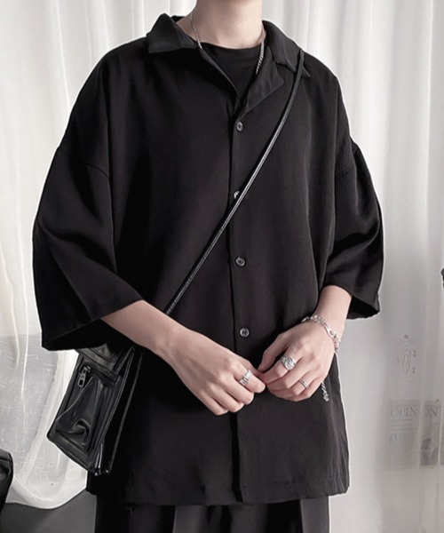 MGV(エムジーヴィー)の「オープンカラーベーシックシャツ(シャツ/ブラウス・メンズ・ホワイト/ブラック・MEDIUM/LARGE/X-LARGE)」の9枚目の写真
