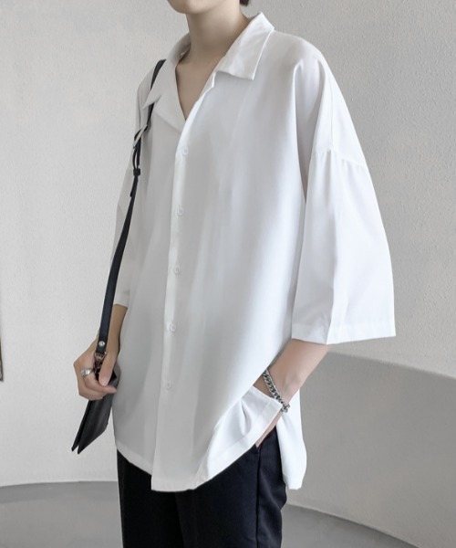 MGV(エムジーヴィー)の「オープンカラーベーシックシャツ(シャツ/ブラウス・メンズ・ホワイト/ブラック・MEDIUM/LARGE/X-LARGE)」の4枚目の写真